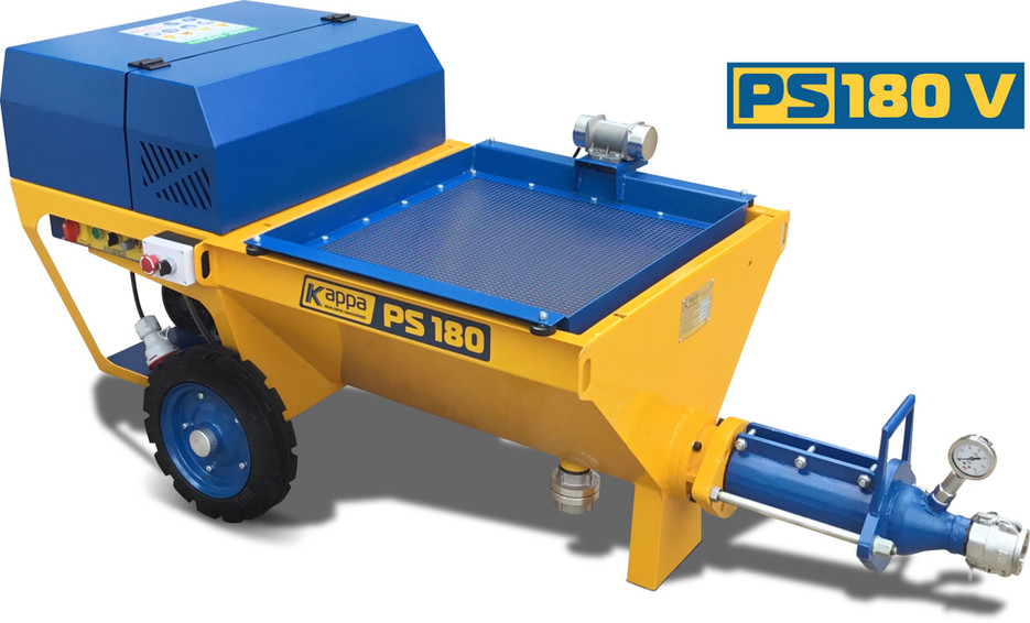 Electric plastering machine with screw pump.